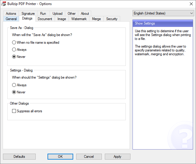 Bullzip PDF Printer скриншот 3