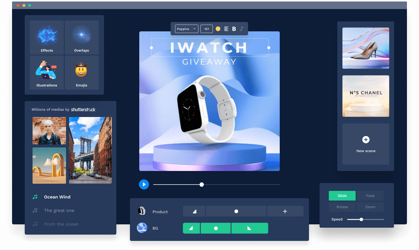 Интерфейс OFFEO Intro Maker