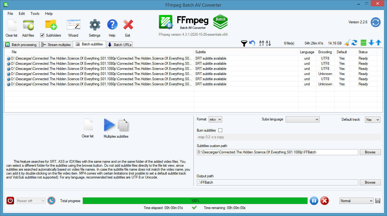 FFmpeg Batch AV Converter скриншот 4