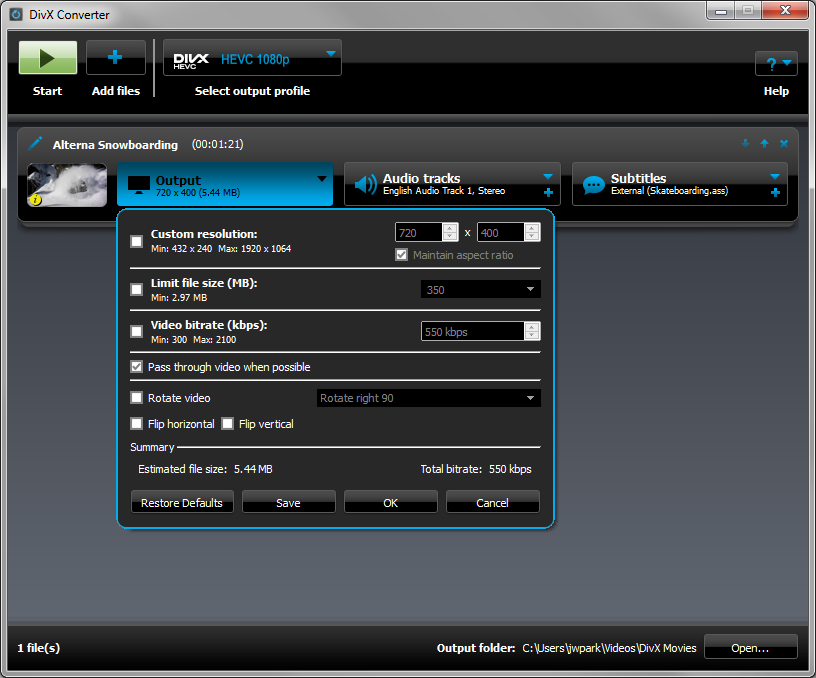 DivX Converter скриншот 2