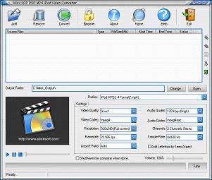 Allok 3GP PSP MP4 iPod Converter скриншот 3