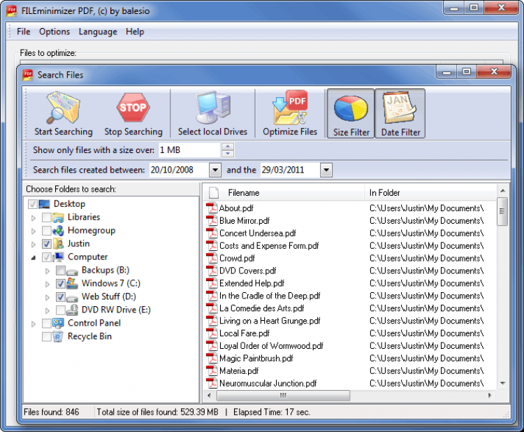 FILEminimizer PDF скриншот 1