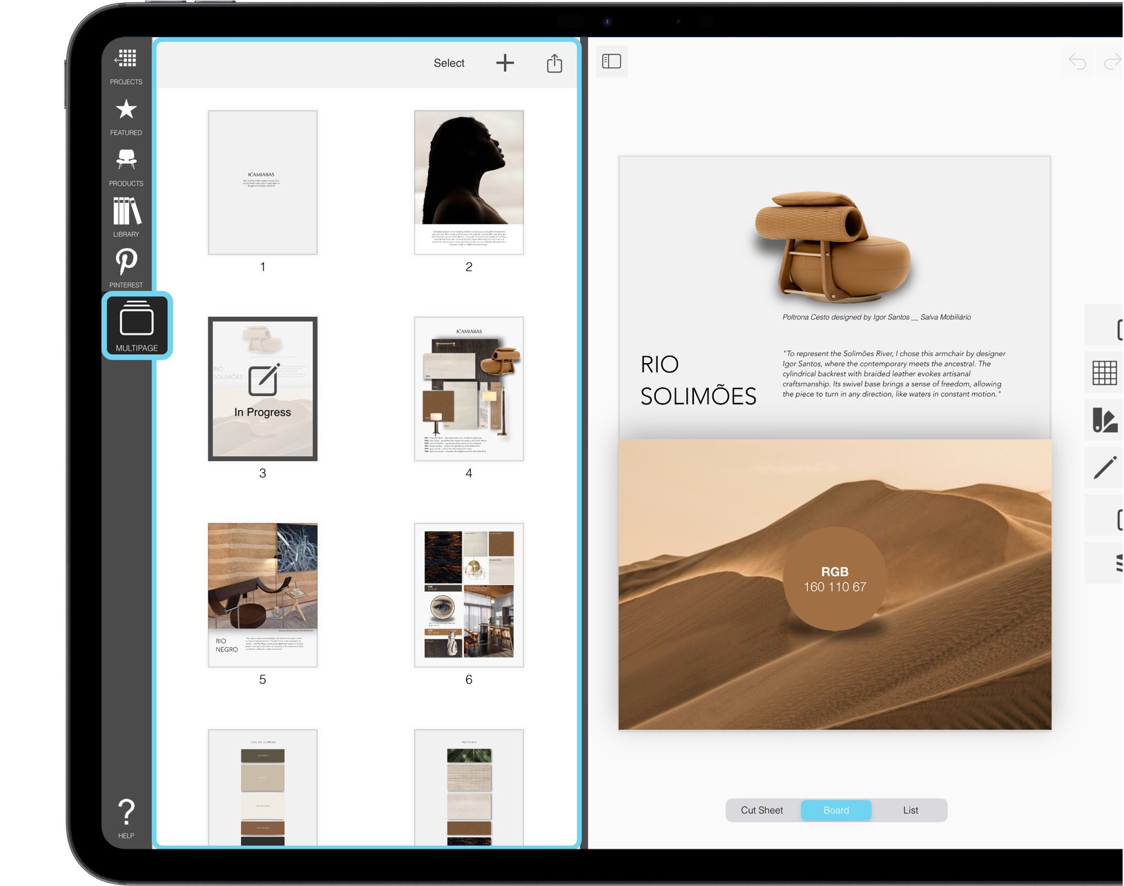 Morpholio Board: подробный обзор инструментов мудбордов, Ava, Pinterest, экспорта и работы на iPad, iPhone и Mac скриншот 3