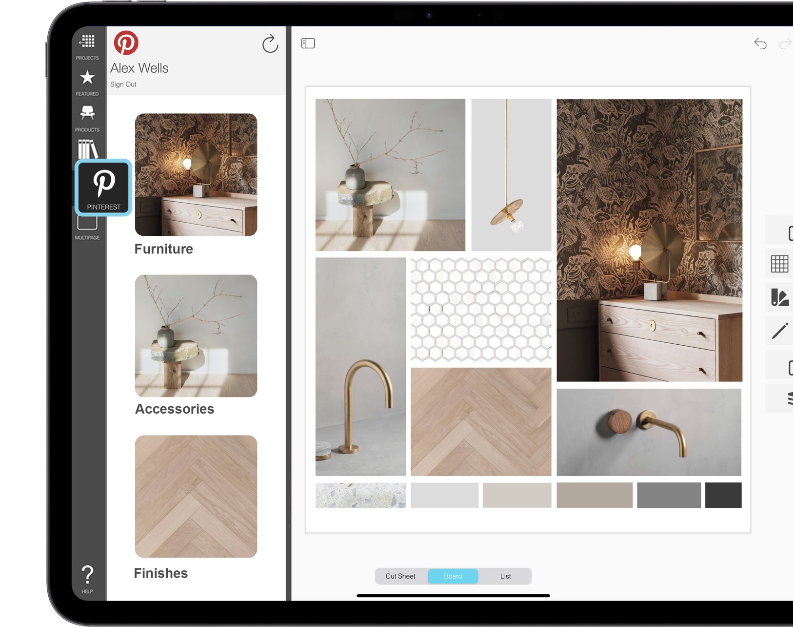 Morpholio Board: подробный обзор инструментов мудбордов, Ava, Pinterest, экспорта и работы на iPad, iPhone и Mac скриншот 6