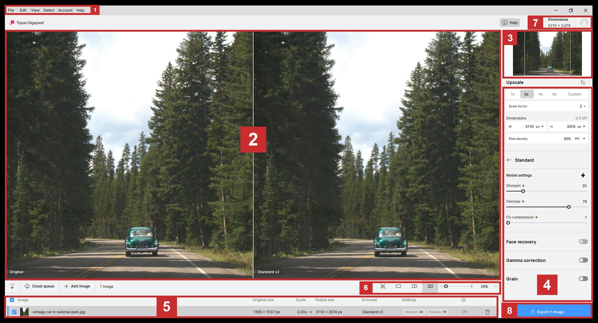 Topaz Gigapixel AI скриншот 2