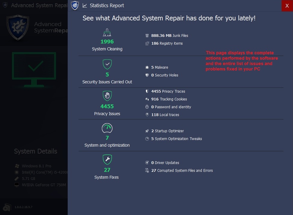 Advanced System Repair скриншот 7