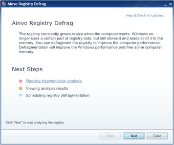 Ainvo Registry Defrag скриншот 1
