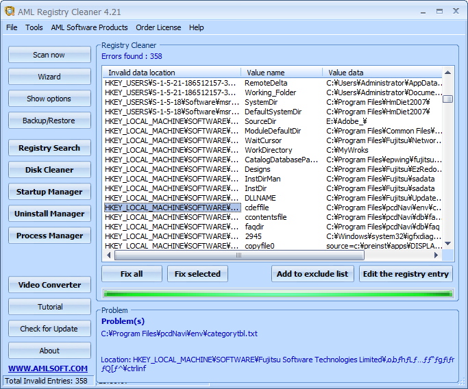 AML Free Registry Cleaner скриншот 2