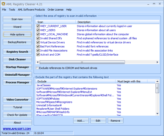 AML Free Registry Cleaner скриншот 3