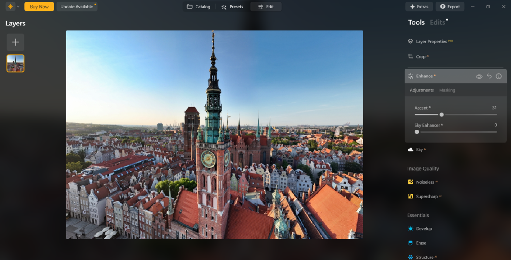Luminar Neo: подробный разбор версии 1.28.0, рабочего процесса, AI-инструментов и ограничений скриншот 2