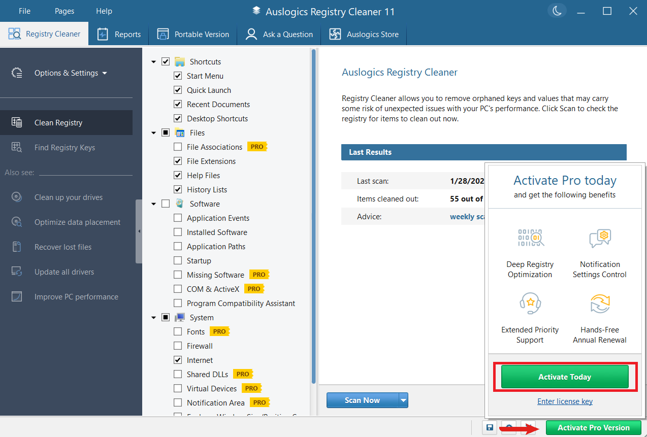 Auslogics Registry Cleaner скриншот 3