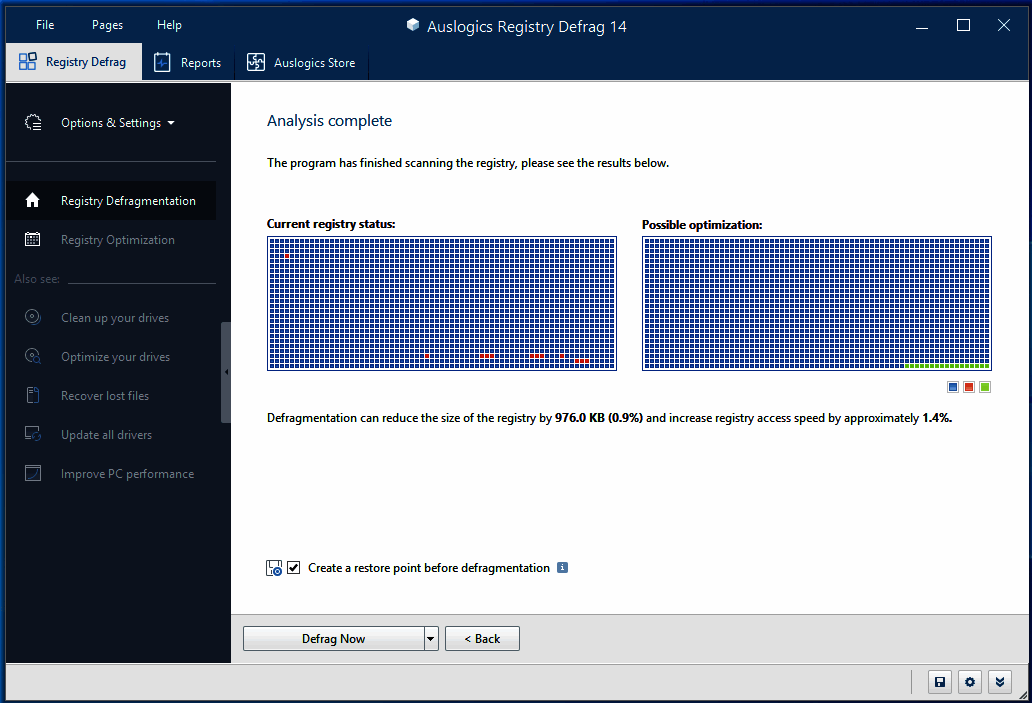 Auslogics Registry Defrag скриншот 2