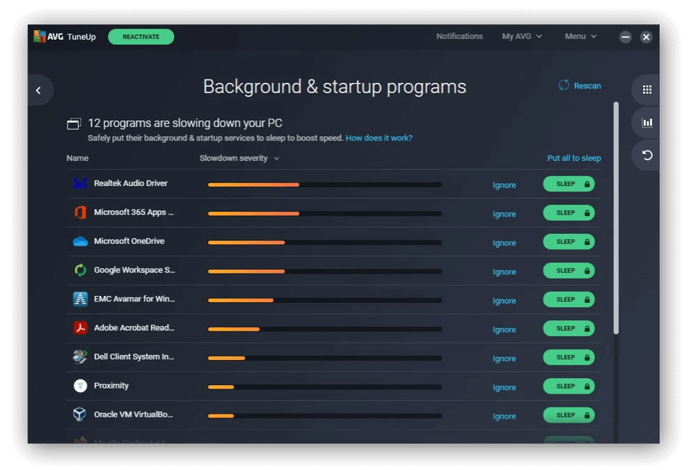 AVG TuneUp скриншот 2