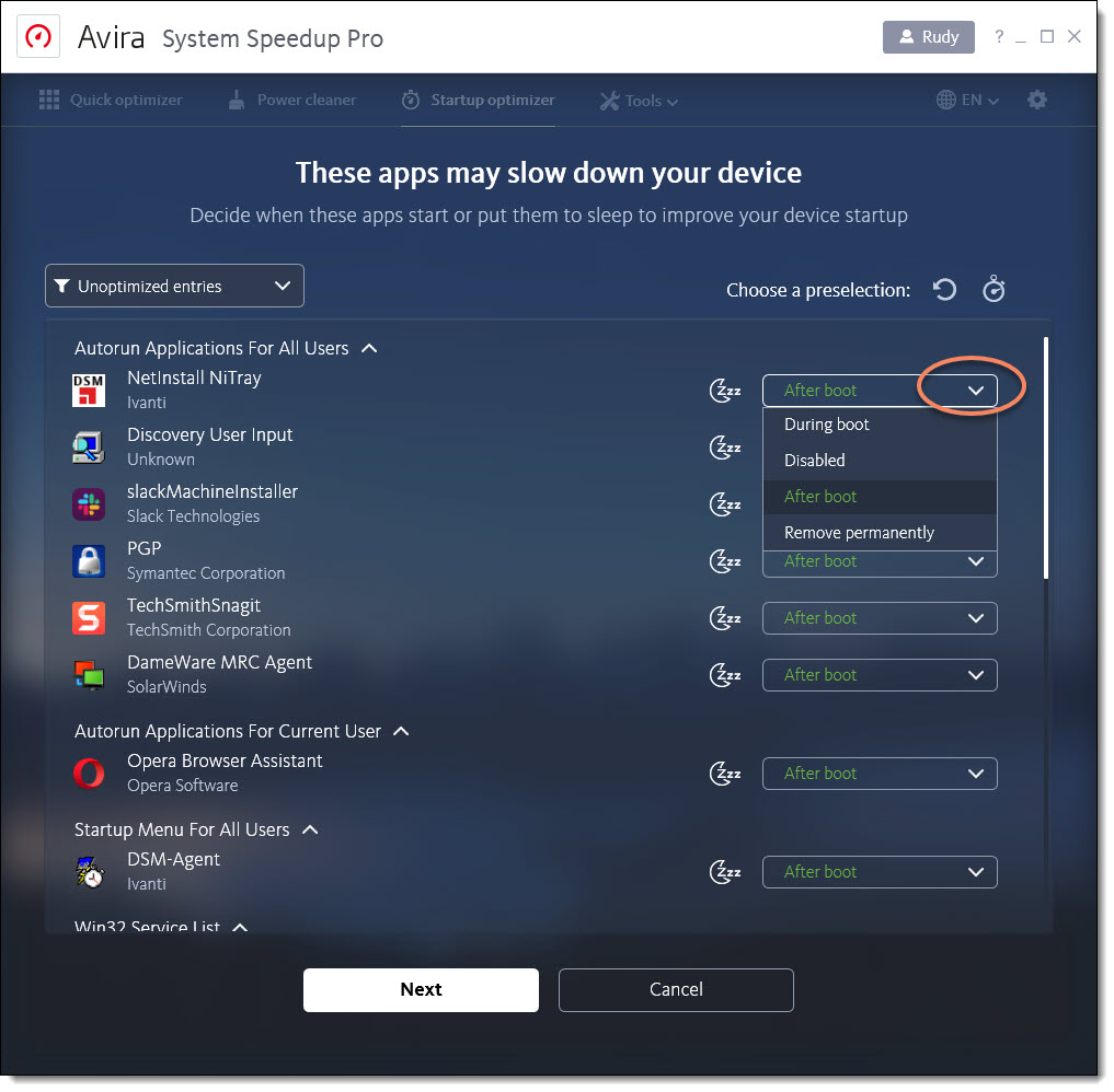 Avira System Speedup скриншот 4