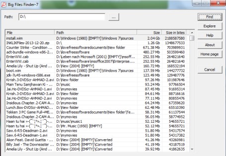 Big Files Finder скриншот 1