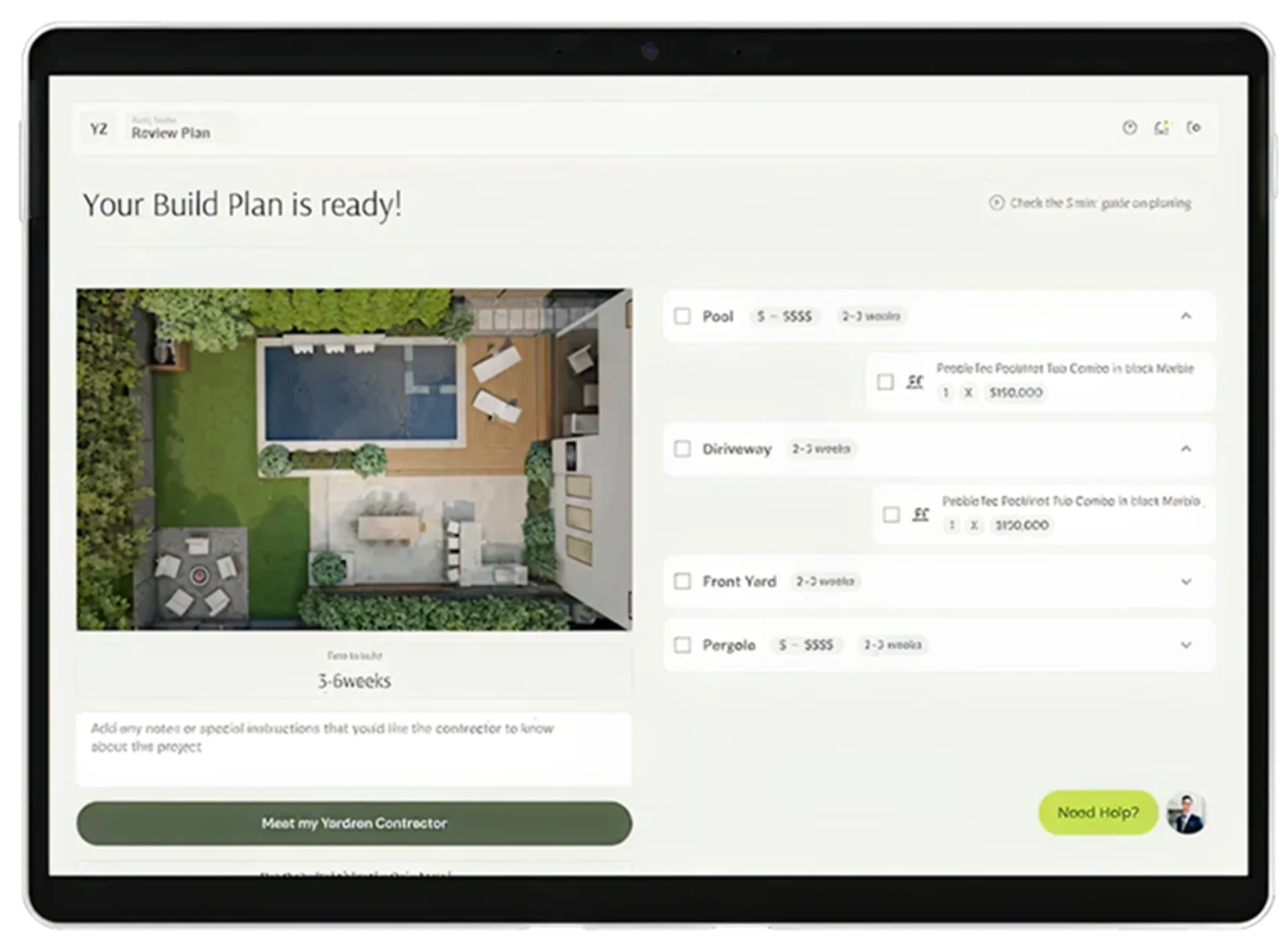 Yardzen: подробный обзор платформы для онлайн-дизайна двора, CAD-планов и работы с подрядчиками скриншот 3
