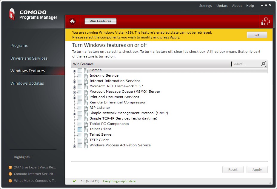 Comodo Programs Manager скриншот 5