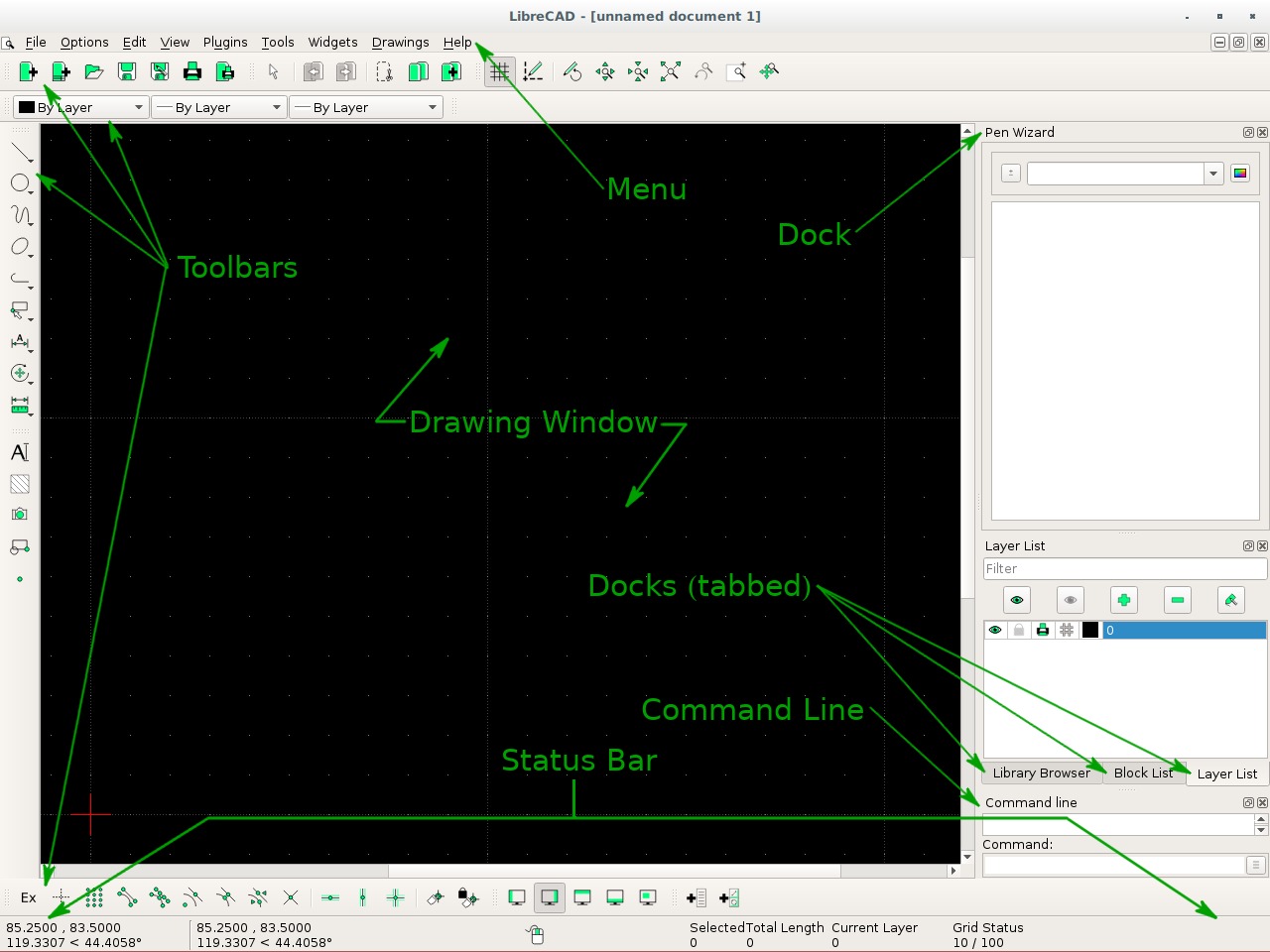 LibreCAD скриншот 2