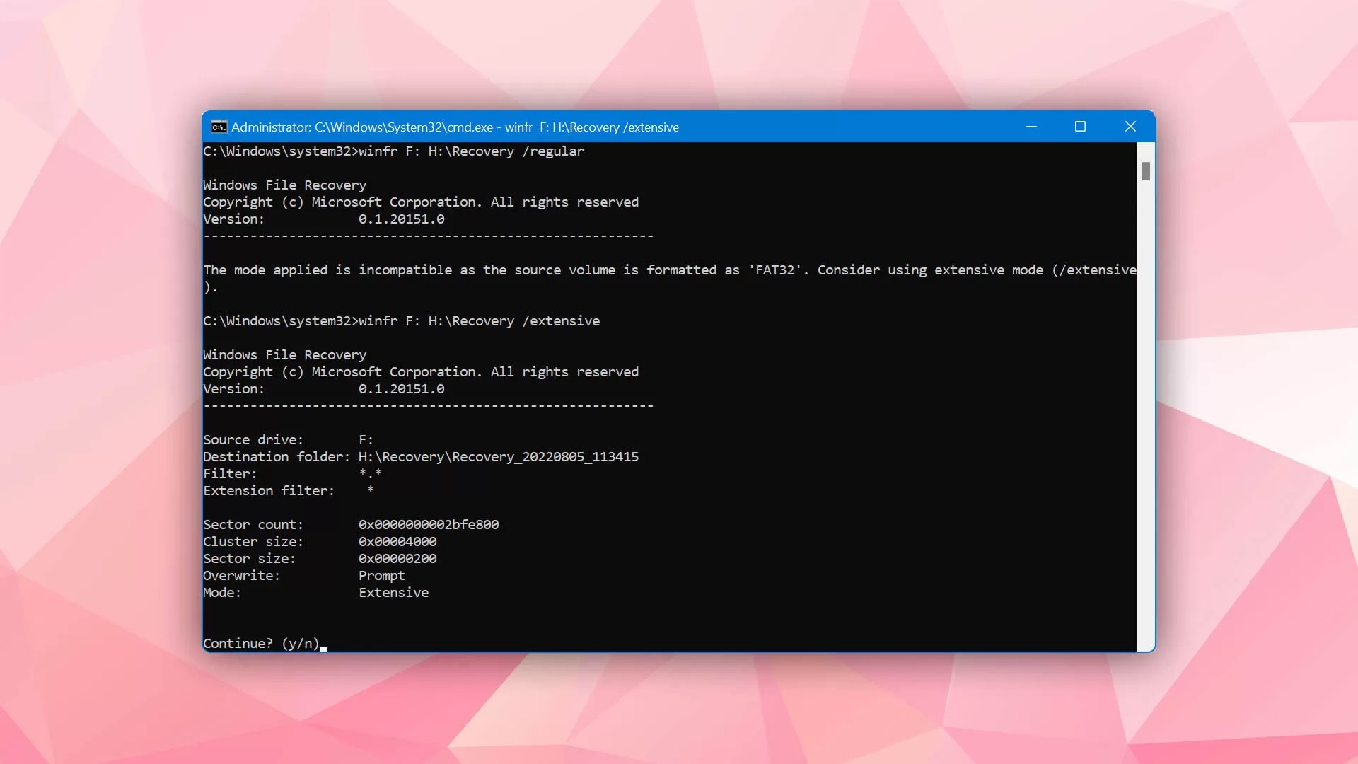 Windows File Recovery скриншот 3