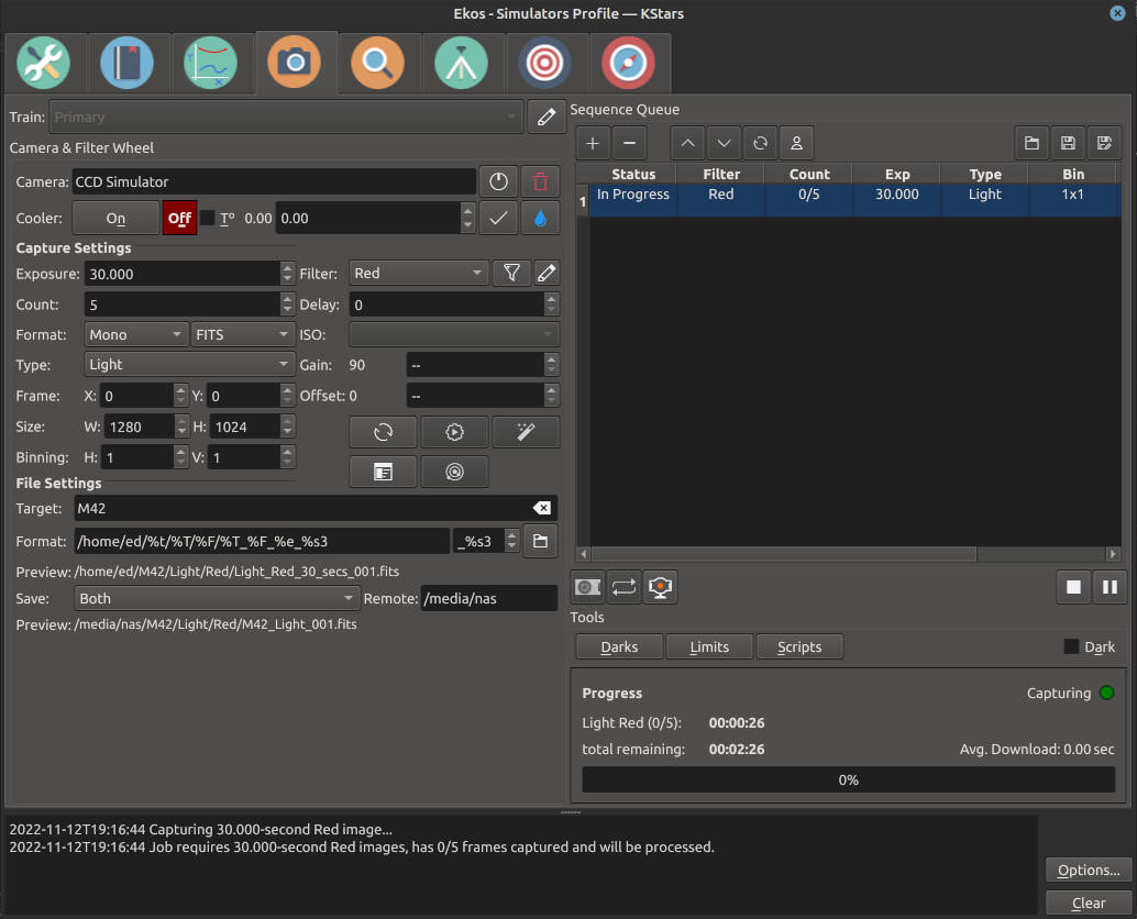 Ekos: управление астрофотографией, обсерваторией и автоматическими съёмочными сессиями скриншот 2