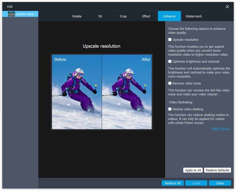 Aiseesoft Video Enhancer скриншот 2