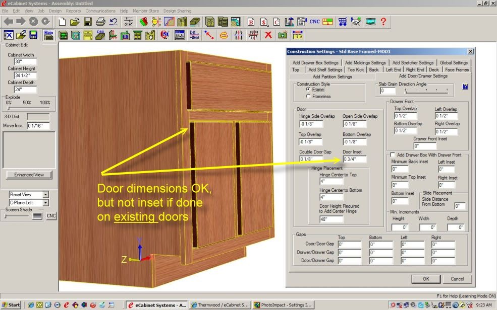 eCabinet Systems: подробное руководство по проектированию мебели, раскрою и работе с Thermwood CNC скриншот 4