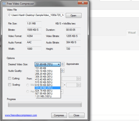 Free Video Compressor скриншот 3