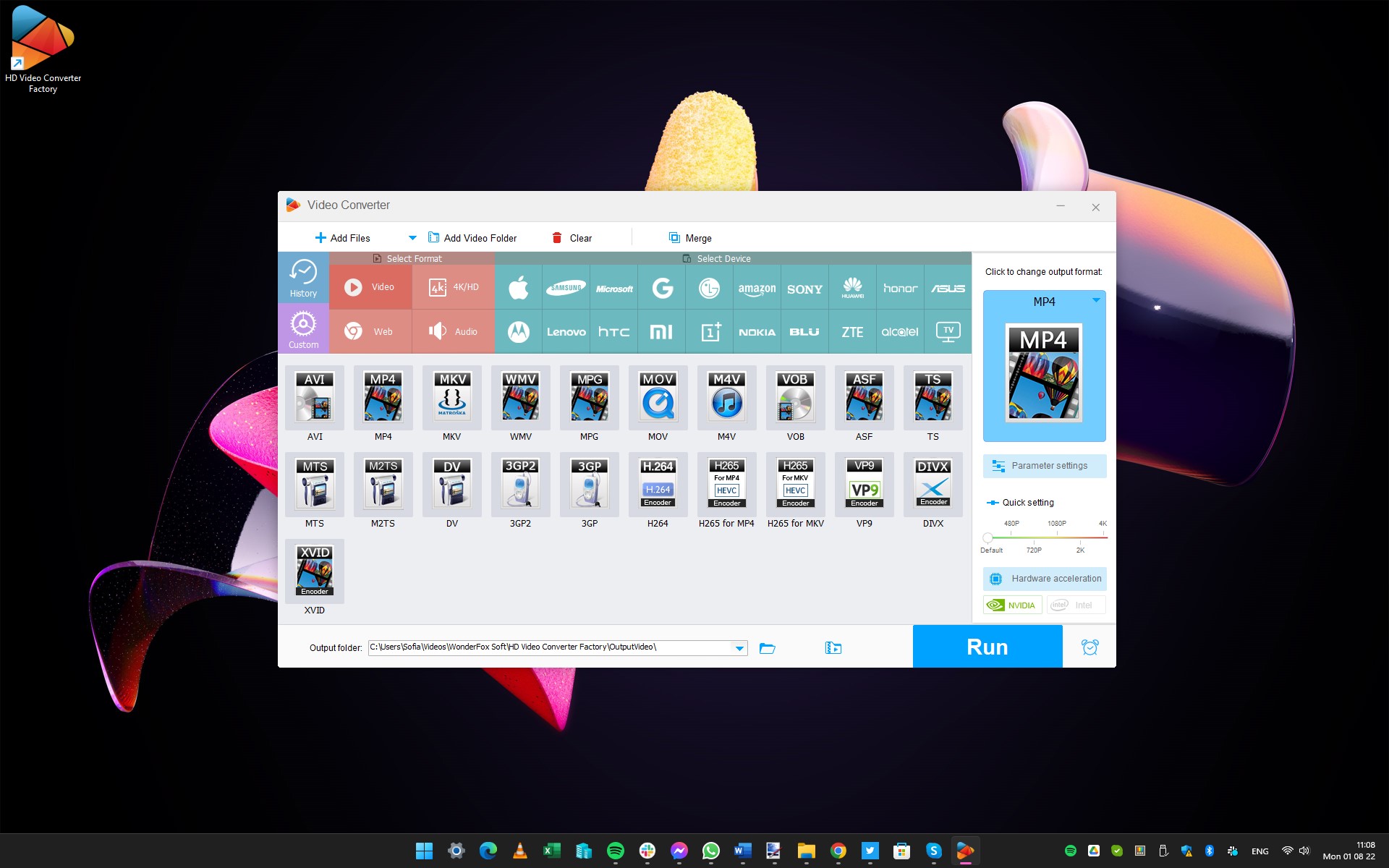 Интерфейс WonderFox Free HD Video Converter Factory