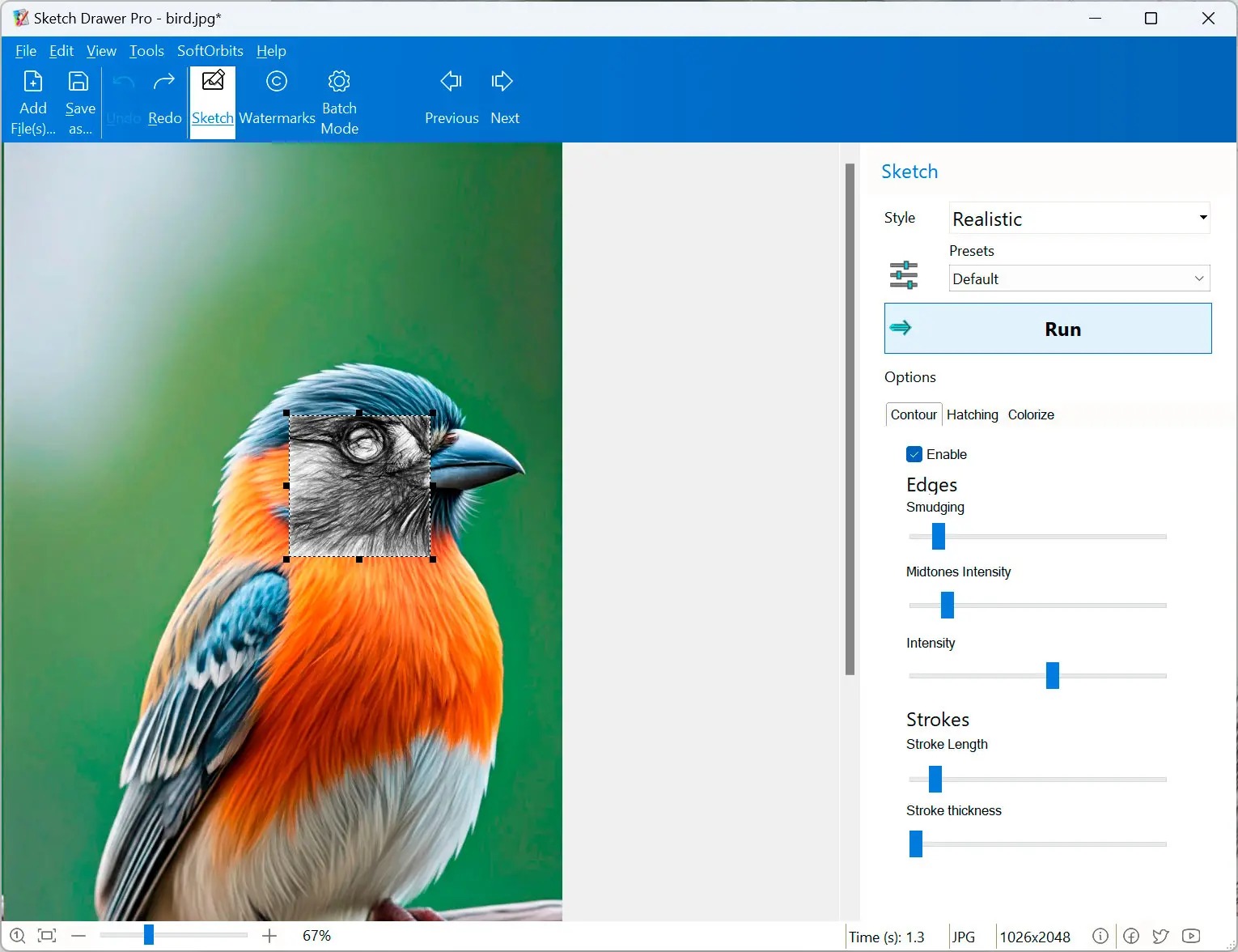 SoftOrbits Sketch Drawer: подробный обзор конвертера фотографий в карандашные и художественные рисунки скриншот 2