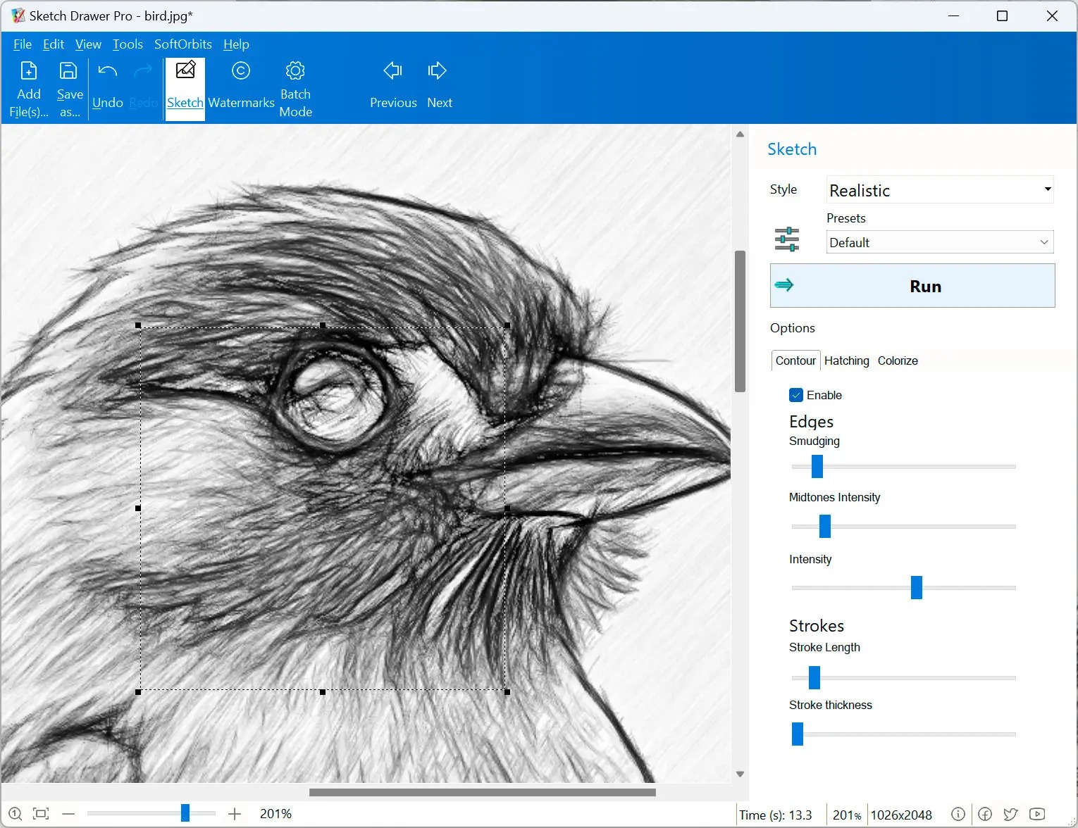 SoftOrbits Sketch Drawer: подробный обзор конвертера фотографий в карандашные и художественные рисунки скриншот 7