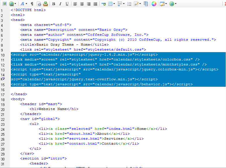 CoffeeCup Web Calendar скриншот 3