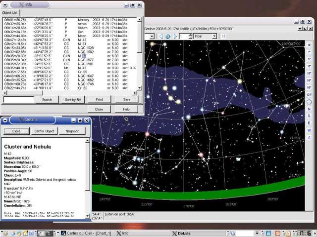 SkyChart: подробный обзор карты неба, каталогов, телескопов и планирования наблюдений скриншот 6