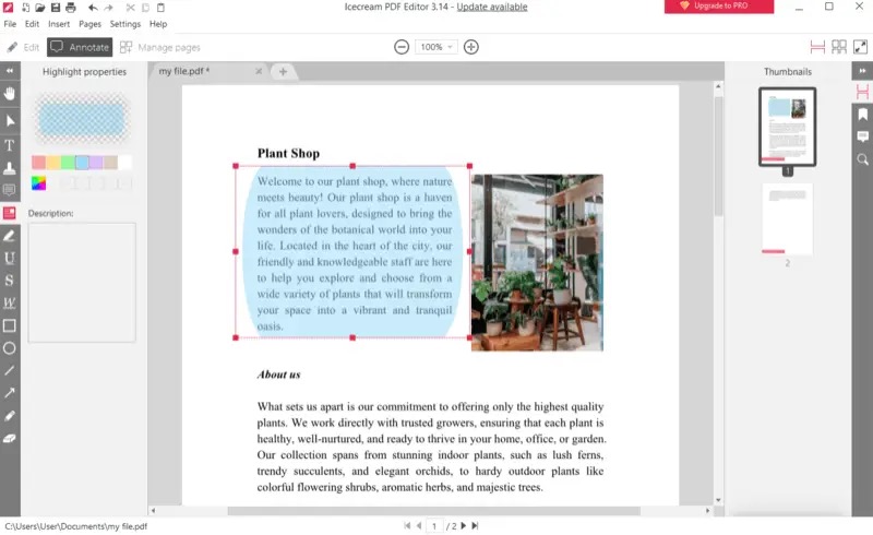 Icecream PDF Editor скриншот 3