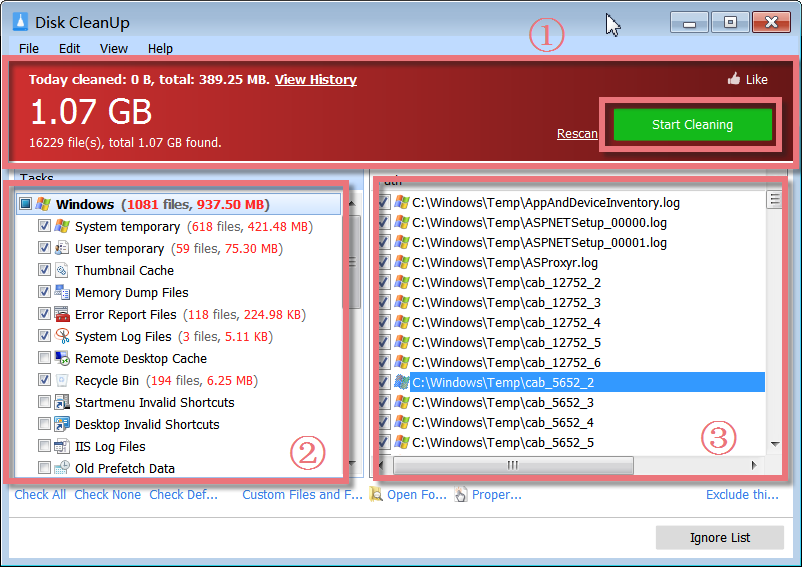 Glary Disk Cleaner скриншот 1