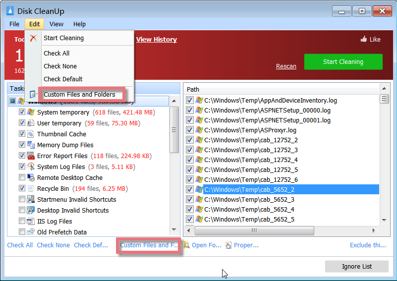 Glary Disk Cleaner скриншот 3