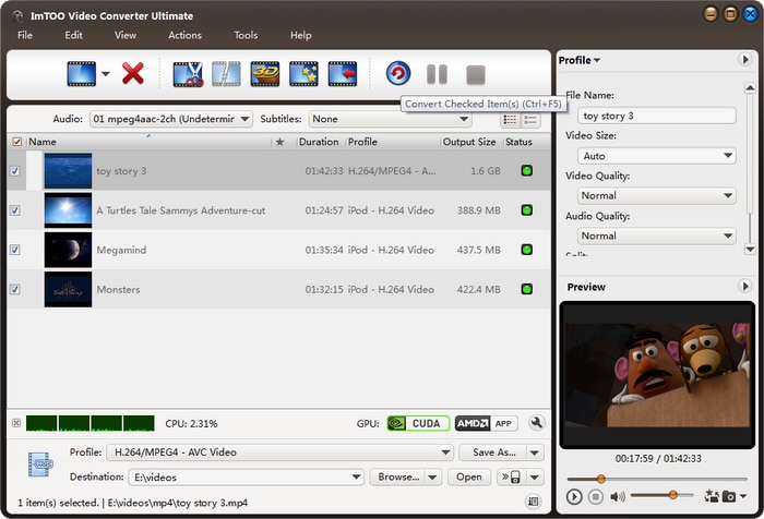 ImTOO Video Converter Ultimate скриншот 1