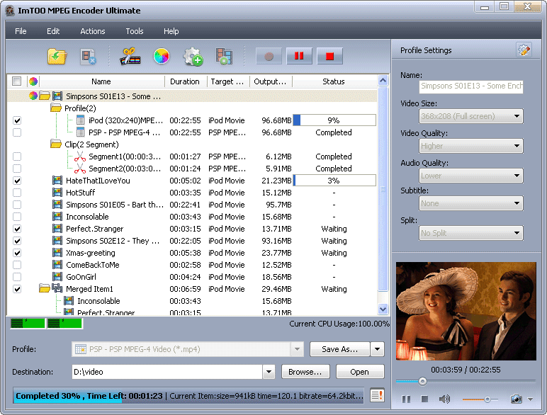 ImTOO MPEG Encoder скриншот 4
