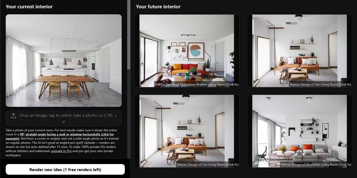 Interior AI: подробный обзор функций, режимов, тарифов, ограничений и рабочего процесса скриншот 3