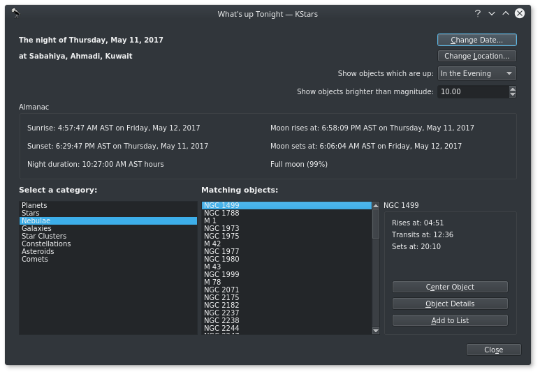 KStars: подробное руководство по карте неба, наблюдениям, INDI, Ekos и FITS скриншот 7