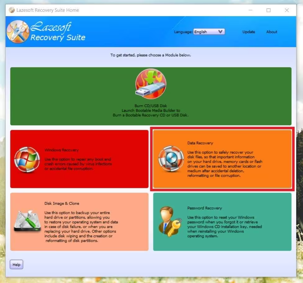Lazesoft Recovery скриншот 1