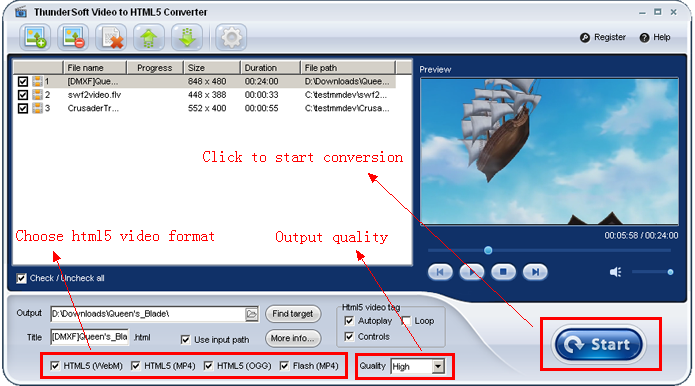 ThunderSoft Video to HTML5 Converter скриншот 5