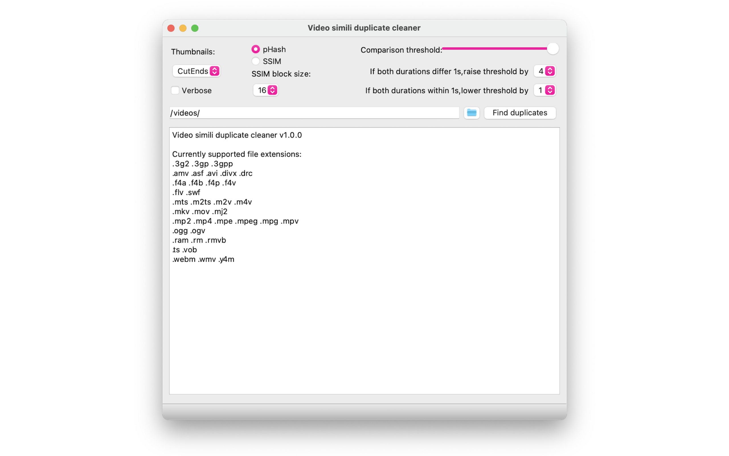 Video Simili Duplicate Cleaner скриншот 1
