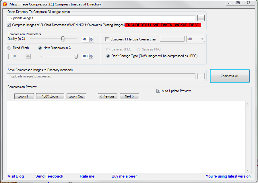 Mass Image Compressor скриншот 2