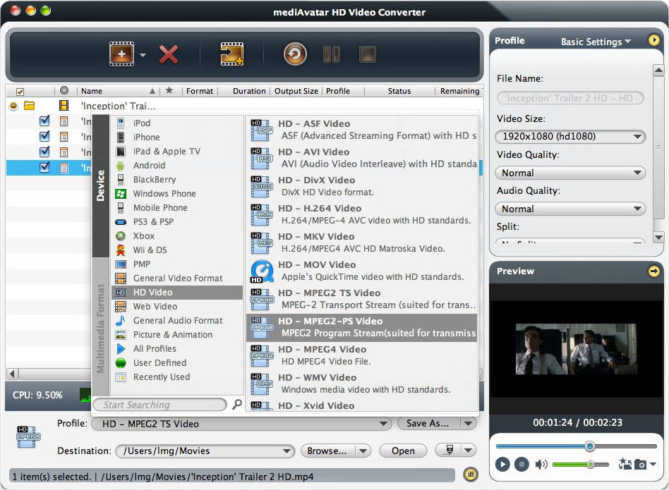 mediAvatar HD Video Converter скриншот 3