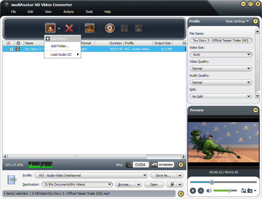 mediAvatar HD Video Converter скриншот 2