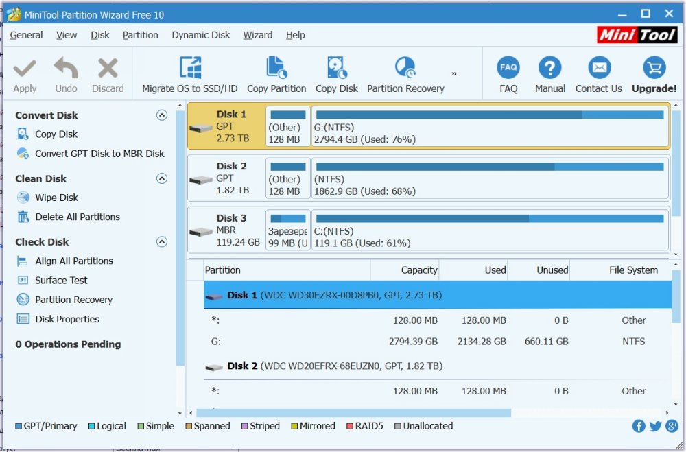 MiniTool Partition Wizard скриншот 2