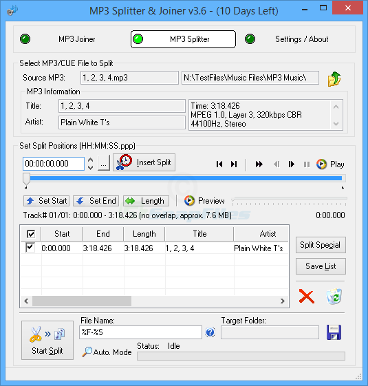 EZ Softmagic MP3 Splitter & Joiner скриншот 2
