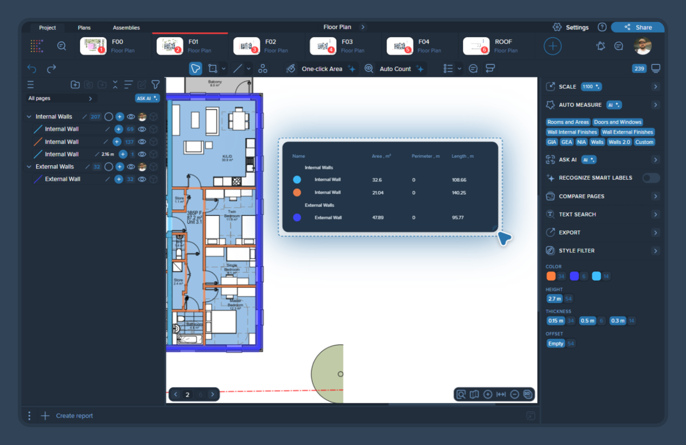 Kreo Software: функции AI takeoff, отчёты, системные требования, версии и ограничения скриншот 4