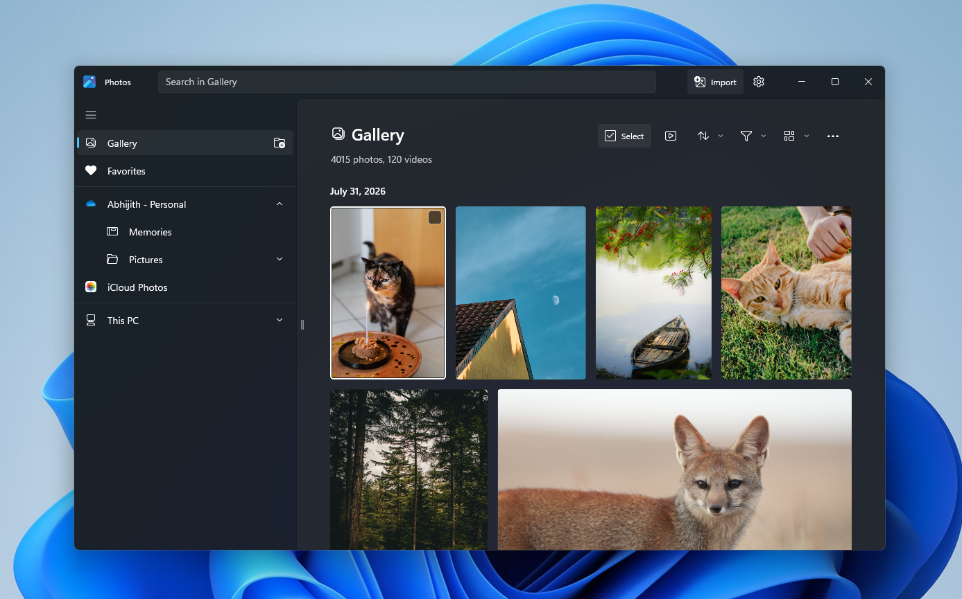 Скриншот программы Microsoft Photos