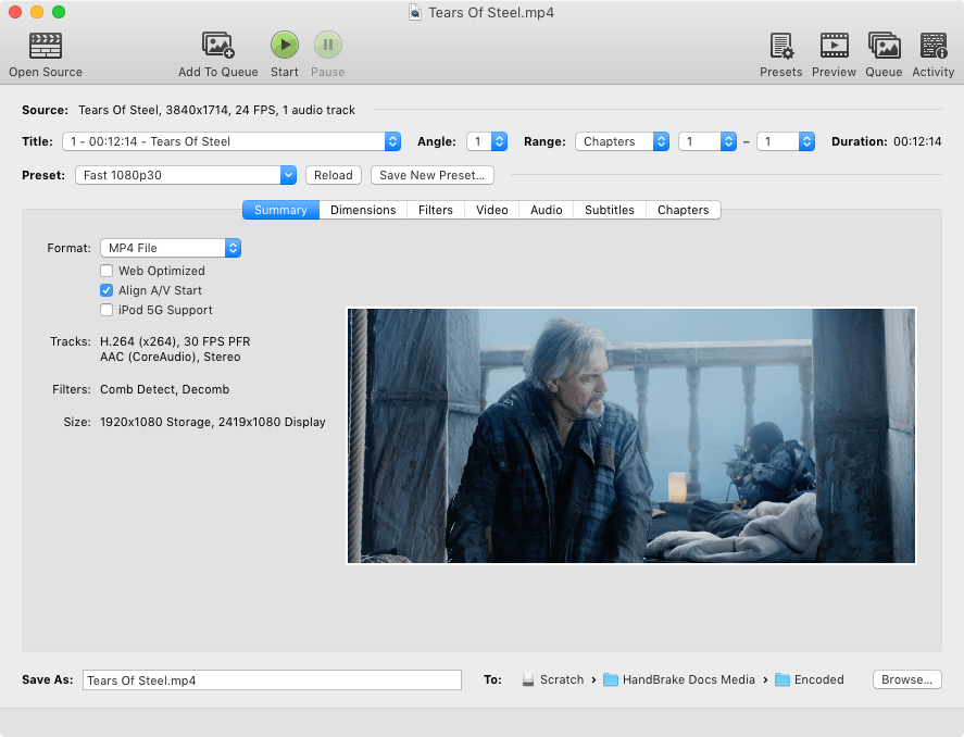 HandBrake скриншот 1